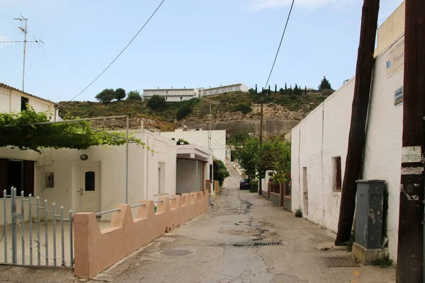 Afandou Rhodes Grecia Mayo 2020 Calle Pueblo Afandou Rodas Grecia — Foto de Stock