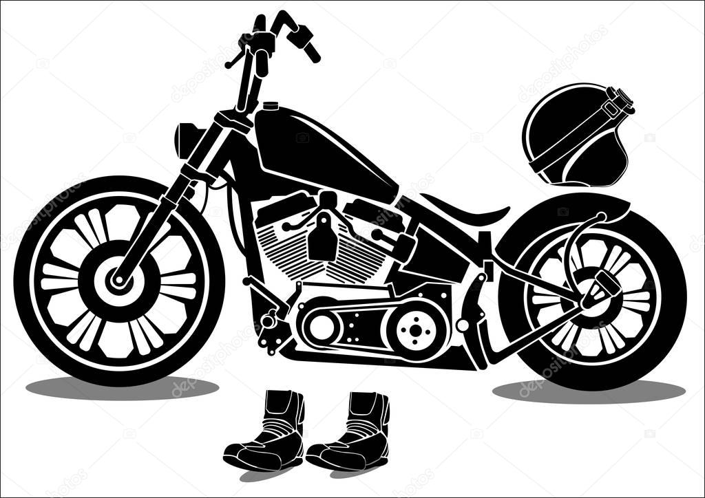 Download Vector old motorcycle — Stock Vector © SUHENDRA79 #132109598