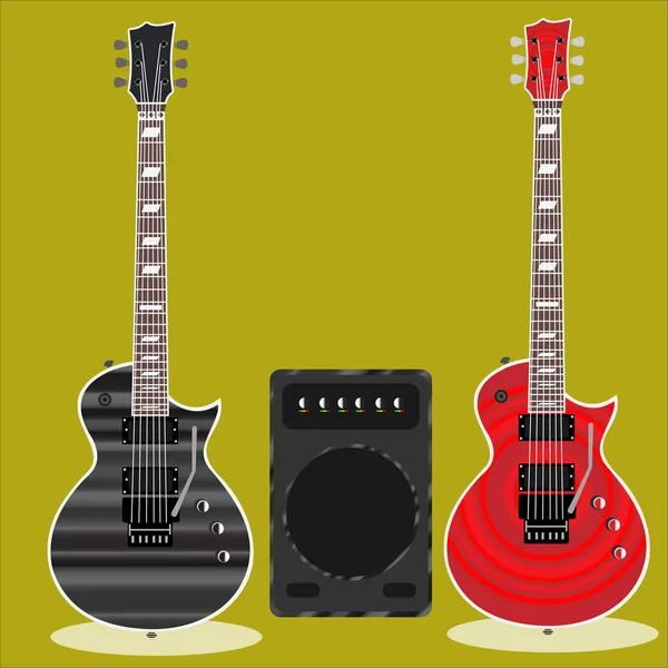 Image guitare et son — Image vectorielle