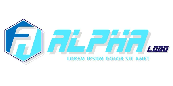 Plantilla de logotipo alfa con fondo blanco — Vector de stock