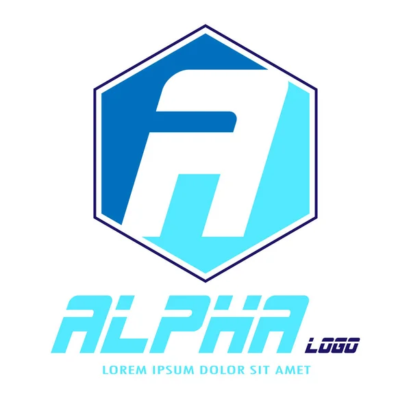 Plantilla de logotipo alfa — Vector de stock