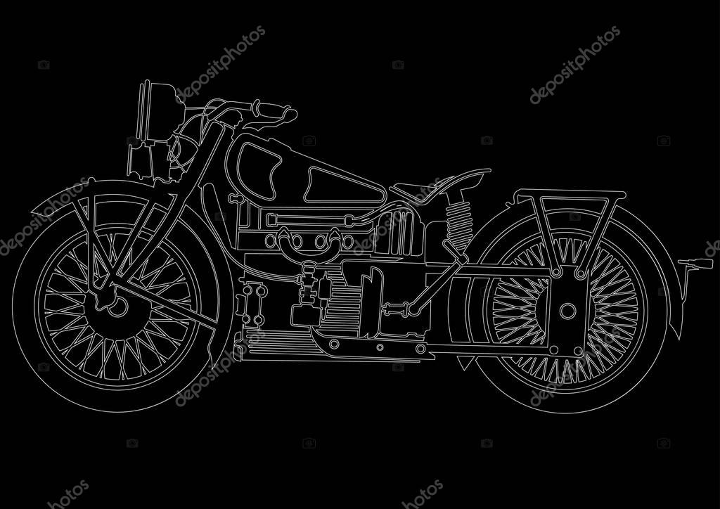 Vector image old motorcycle