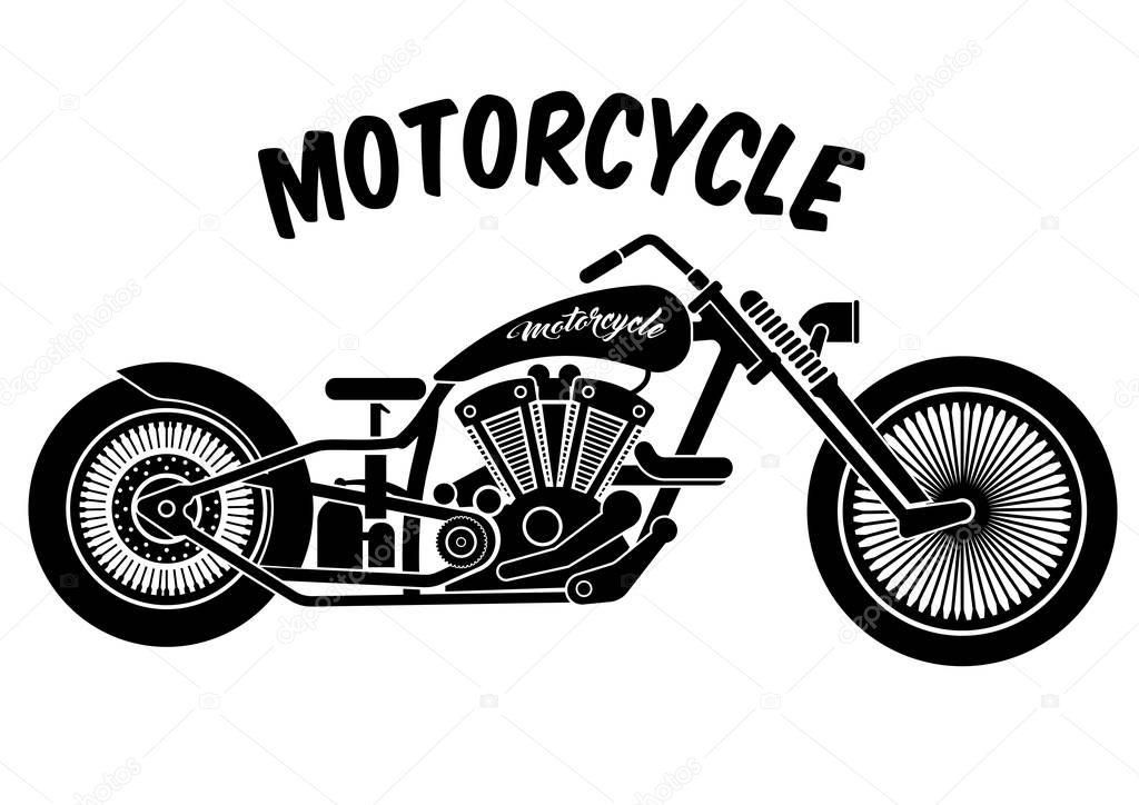 Old vintage motorcycle icon. harley davidson