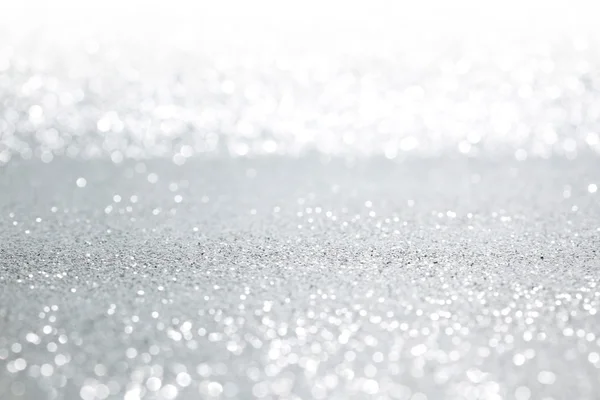 Λαμπερό ασημί αφηρημένη defocused glitter φόντο — Φωτογραφία Αρχείου