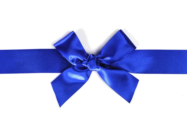 Decorative blue satin bow — Stock Photo, Image