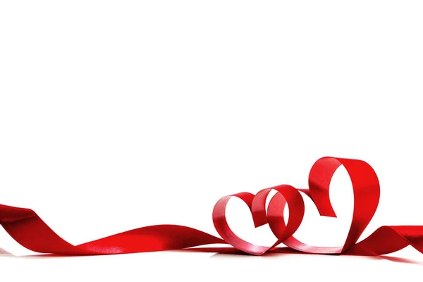 Red heart ribbon bow — Stock Photo, Image