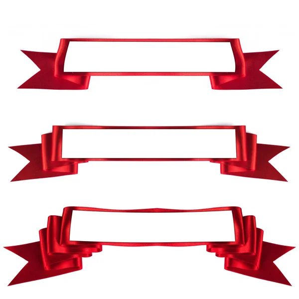Red ribbons set — Stock Photo, Image