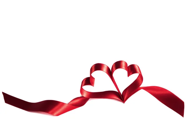 Ribbon hearts on white — Stock Photo, Image