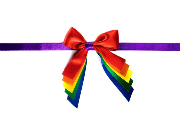 Fiocco del nastro regalo arcobaleno — Foto Stock