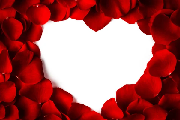 Heart frame of petals — Stock Photo, Image