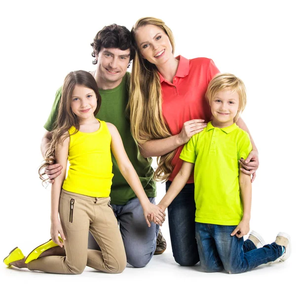 Retrato de familia con hijos — Foto de Stock