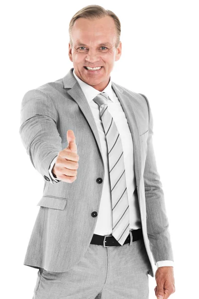 Homem de negócios mostrando polegar para cima — Fotografia de Stock