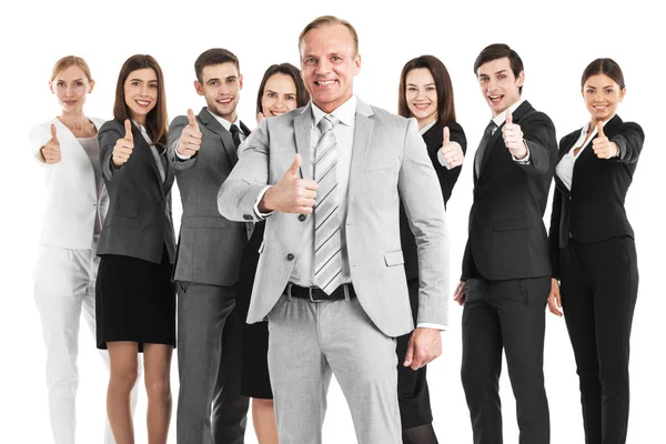 Equipe de negócios mostrando polegar para cima — Fotografia de Stock