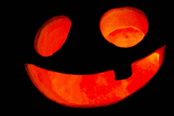 Citrouille halloween sur noir — Photo