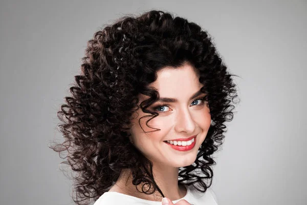 Woman with curly hair — Stock Photo, Image