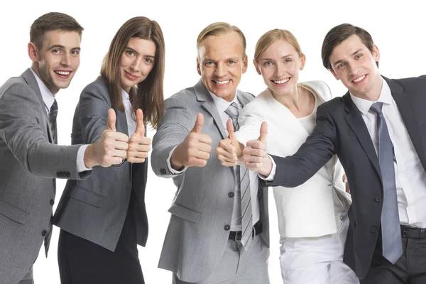 Equipe de negócios mostrando polegar para cima — Fotografia de Stock