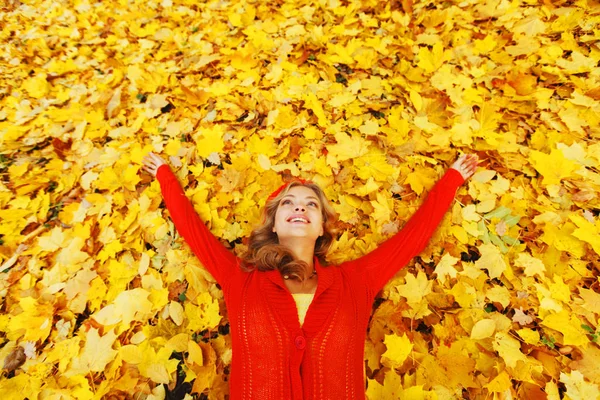 Fektetése Őszi levelek nő — Stock Fotó