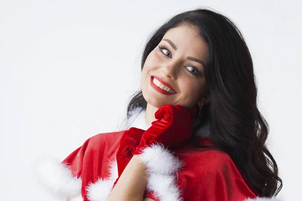 Meisje dragen van santa claus kleding — Stockfoto