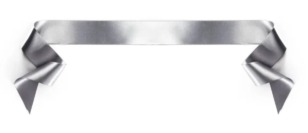Silver Banner ribbon — Stock Photo, Image