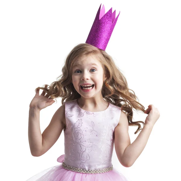 Ευτυχισμένος κορίτσι μικρή πριγκίπισσα — Φωτογραφία Αρχείου