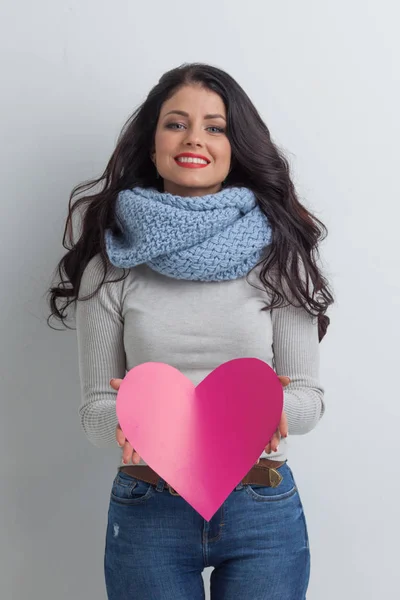Woman holding Valentines Day heart Stock Image