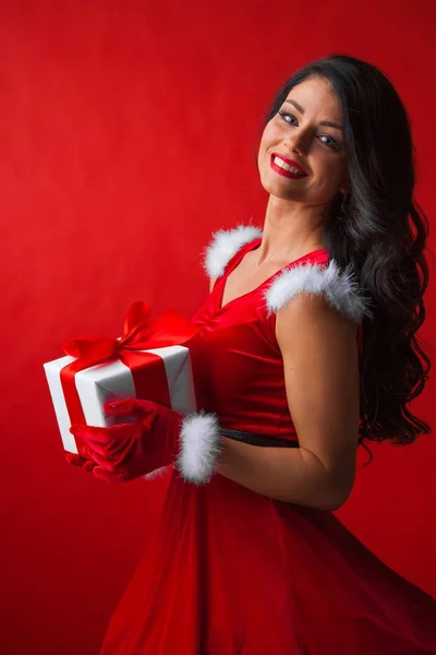 Mujer disfrazada de Santa Claus —  Fotos de Stock