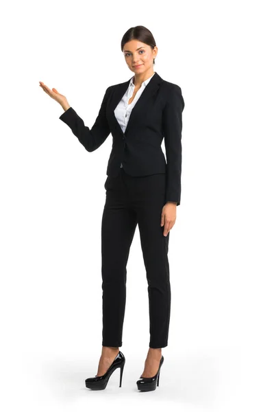 Mujer de negocios mostrando copyspace — Foto de Stock