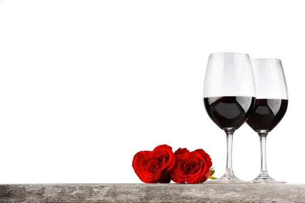 Vinho e rosas — Fotografia de Stock