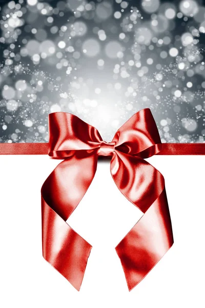 Red gift bow on white — Stock Photo, Image