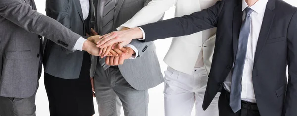 Business mensen stapelen handen — Stockfoto