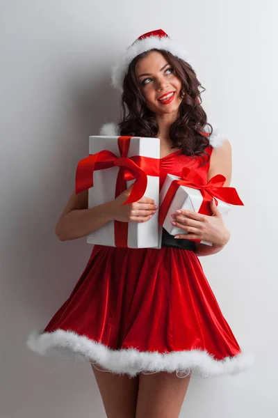 Woman with Christmas presents Stock Photo
