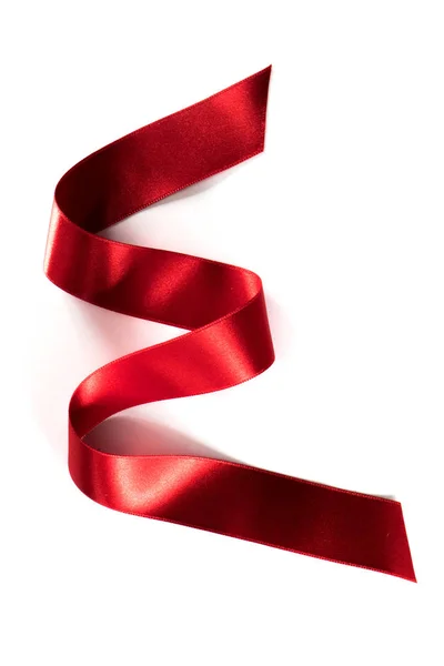 Fabric red ribbon — Stock Photo, Image