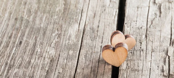 Two wooden hearts — Stock Photo, Image