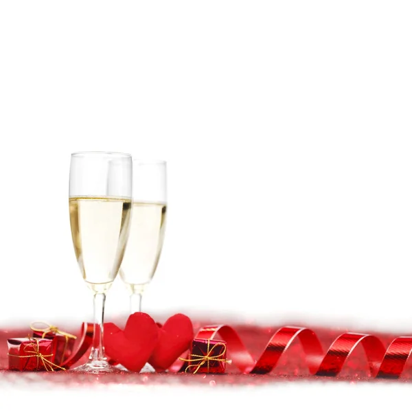 Valentinstag-Champagner — Stockfoto