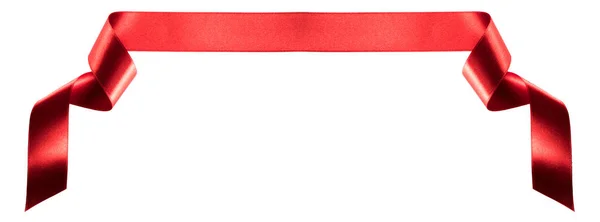 Satin ribbon banner on white — Stock Photo, Image