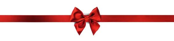 Red ribbon bow isolated on white — Stock Photo, Image