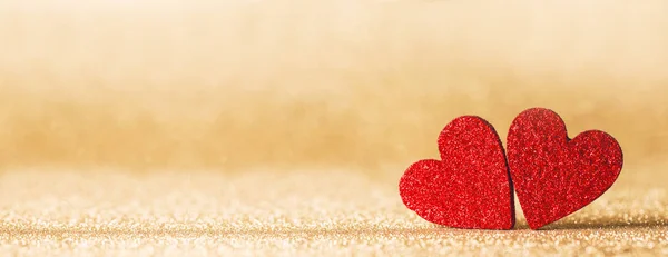 Two hearts on bokeh background — Stock Photo, Image