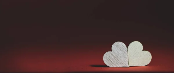 Deux cœurs en bois — Photo