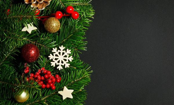 Fir träd och jul inredning — Stockfoto
