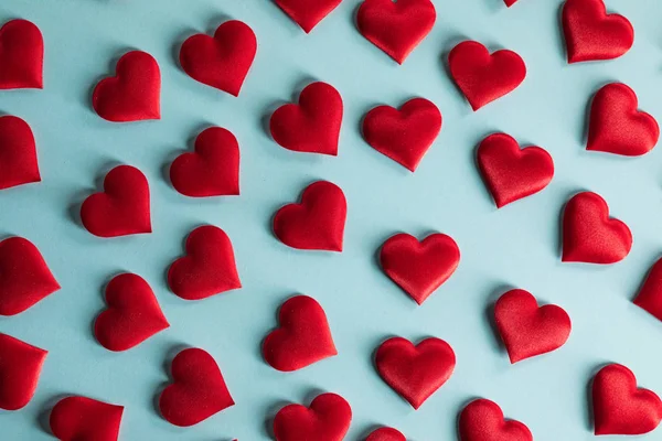 Walentynki serca na niebieski — Zdjęcie stockowe