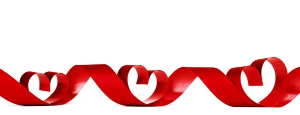 Heart shaped red ribbon — Stock Photo, Image
