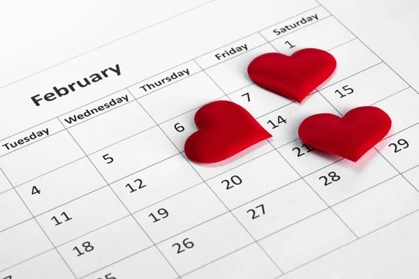 Aftelkalender voor Valentijnsdag kalender — Stockfoto