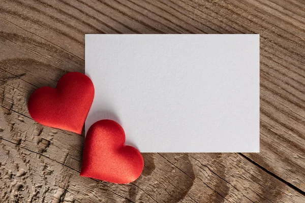 Sevgililer günü kartı ve kalpler — Stok fotoğraf