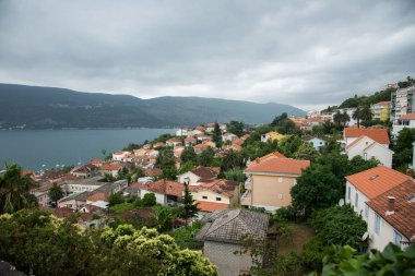Perast, görünümü Körfezi Kotor, Karadağ