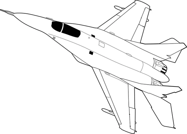 Avião de caça russo MiG-29 . — Vetor de Stock