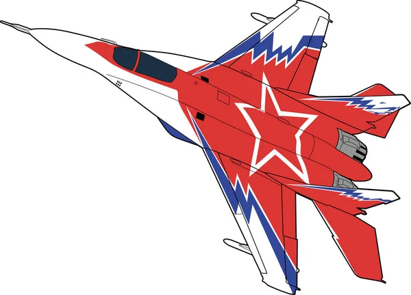 러시아 전투기 항공기 미그-29. — 스톡 벡터