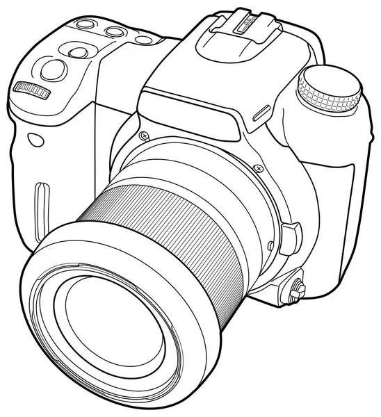 Foto-Kamera-Vektorzeichnung — Stockvektor
