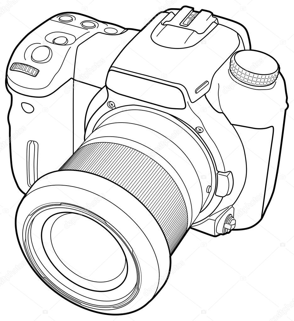 photo camera vector draw