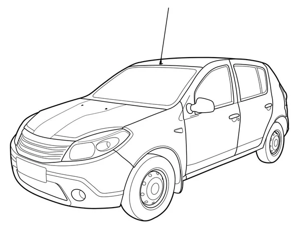 Dibujo técnico coche moderno — Archivo Imágenes Vectoriales