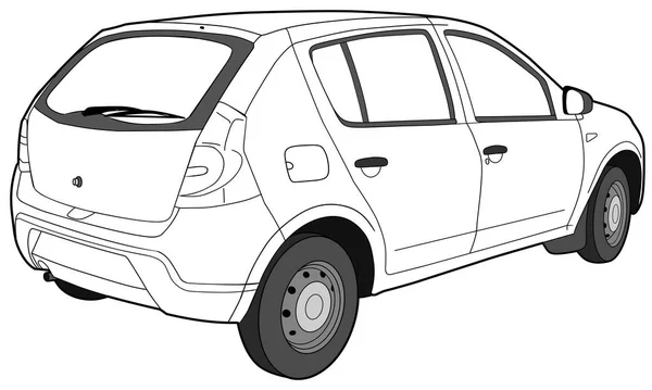 Dibujo técnico coche moderno — Archivo Imágenes Vectoriales